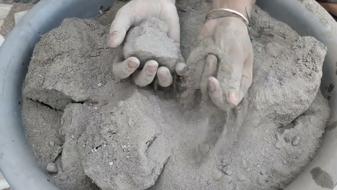 Asmr - soft dusty sand cement crumbling