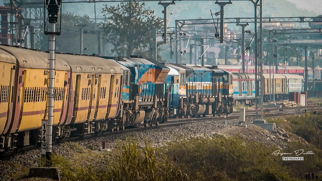Rare Parallel entry at Kamakhya Jn | Saraighat vs Manas Rhino Passenger | WDP4 vs WDP4D