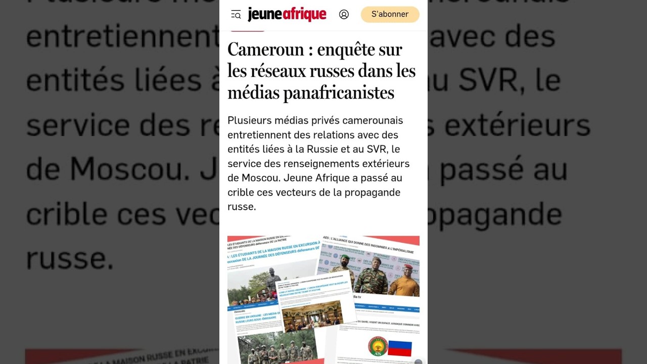 RAPPORT CONTRE LES PANAFRICANISTES CAMEROUNAIS : QUAND JEUNE AFRIQUE ESCROQUE LA DGSE