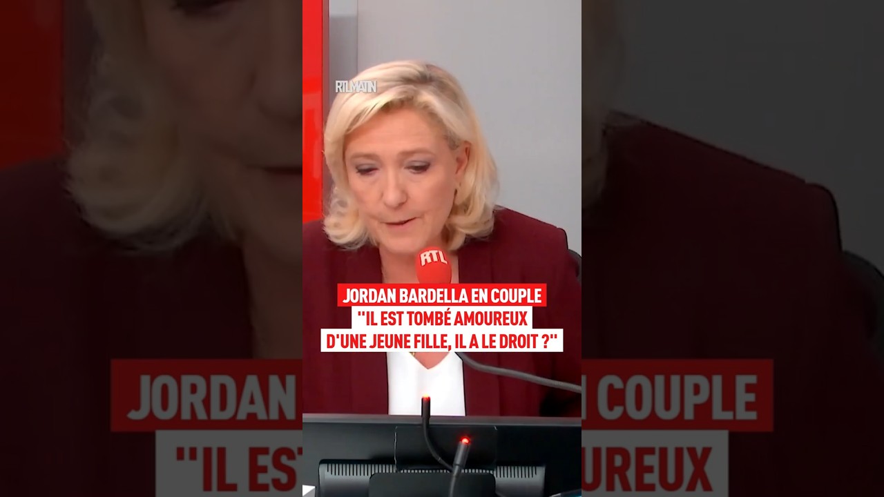 Marine Le Pen s'exprime sur la nouvelle relation de Jordan Bardella