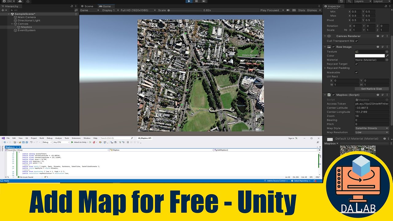 Как бесплатно добавить карту с помощью Mapbox API в Unity