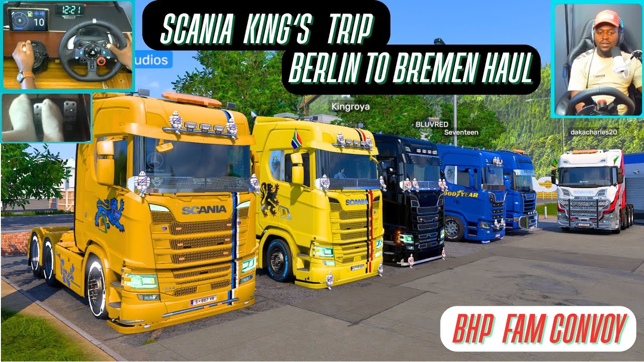 Scania R Delivers JCB 540 Telescopic Handler |Berlin to Bremen Convoy |ETS2  Logitech G29 Real Drive
