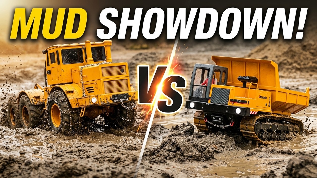 BEST RC CONSTRUCTION TRUCKS | YELLOW K700 6X6 & MOROOKA 800 IN MUD