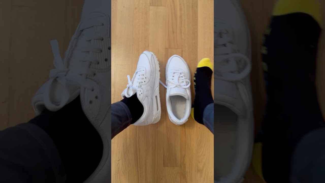 Nike Air Max 90 feet black and yellow Girl socks and Nike Nylon Pants