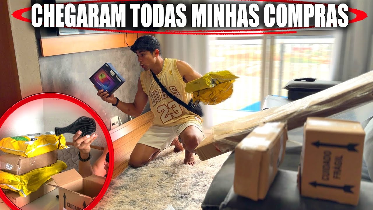 CHEGARAM TODAS MINHAS COMPRAS  E O RACK SUSPENSO 🏡( &  meu esclarecimento sobre o video dela  )