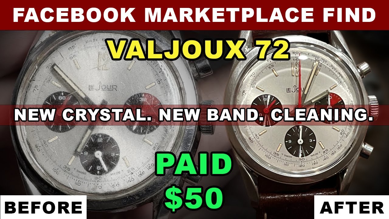 Vintage Le Jour Chronograph Manual Wind Panda Dial Valjoux 72 Cleaning, Crystal & Band!