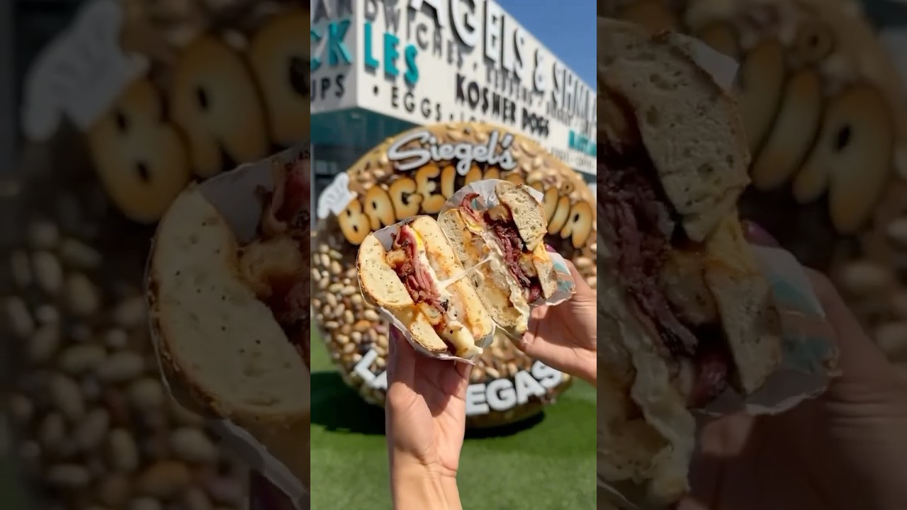 Just Rippin&rsquo; Into the Good Stuff 👀🔥 #Bagelmania #Foodie #Vegas #trending #vegasfoodies #vegaseats