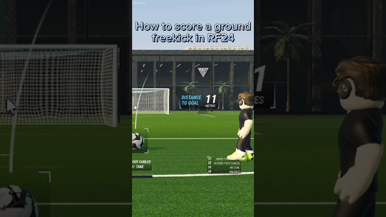 How to score a ground freekick in RF24 | #rf24 #roblox #soccer  #football #fifa #freekick #tutorial