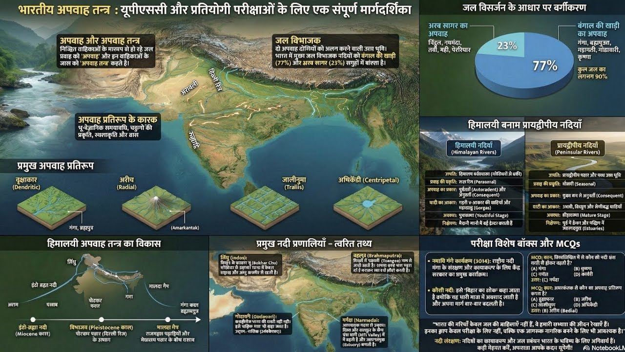 भारतीय अपवाह तंत्र | भारतीय नदी प्रणाली