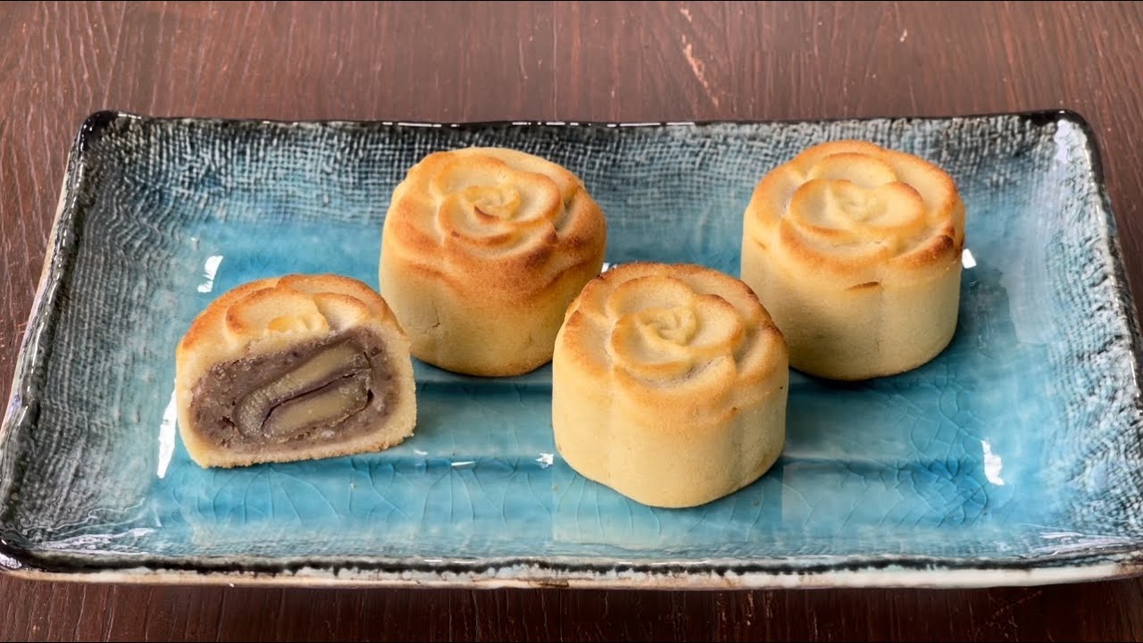 【栗子馅的桃山皮月饼】 栗餡の桃山月餅