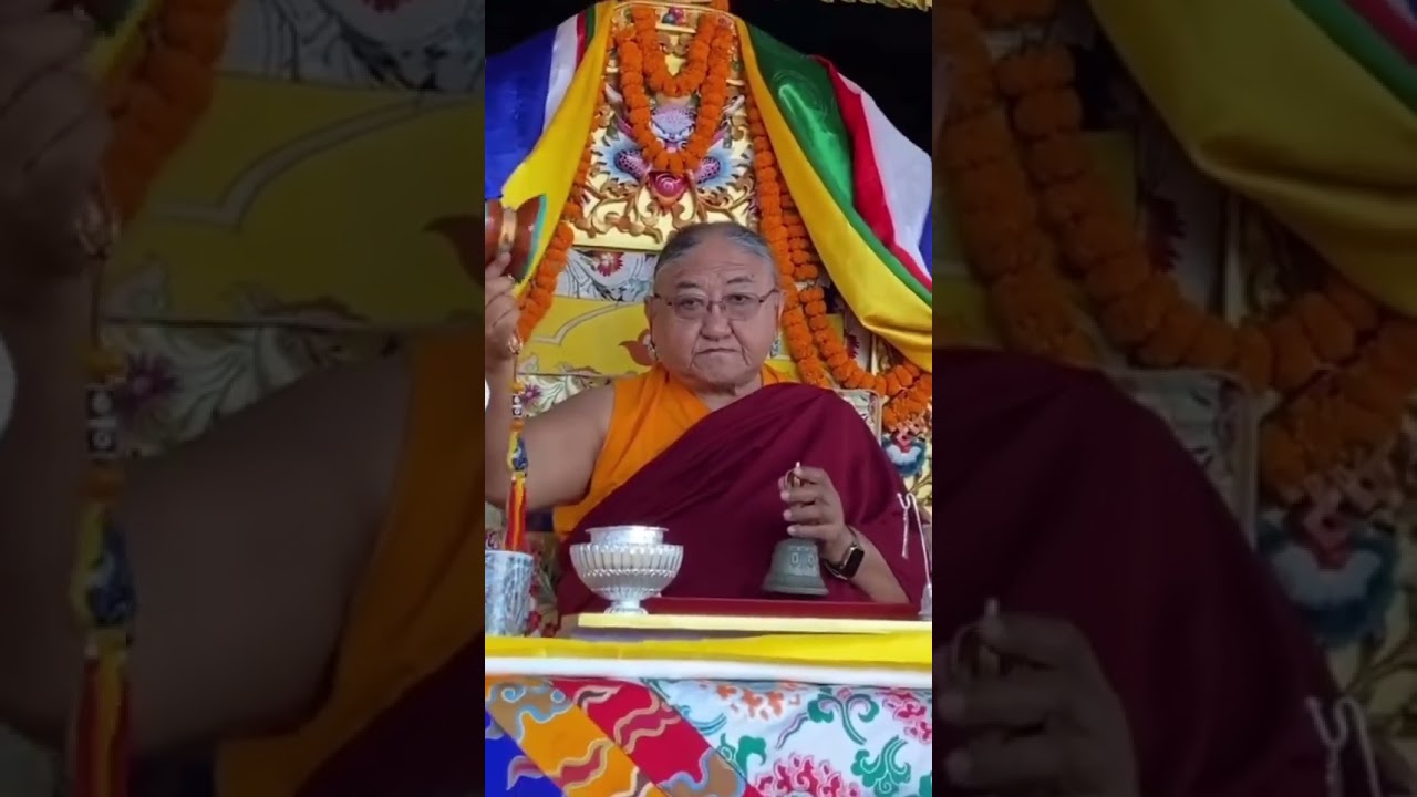 His holiness Sakya rinpoche, giving grand blessing to all his lay follower, in sakya monastery,