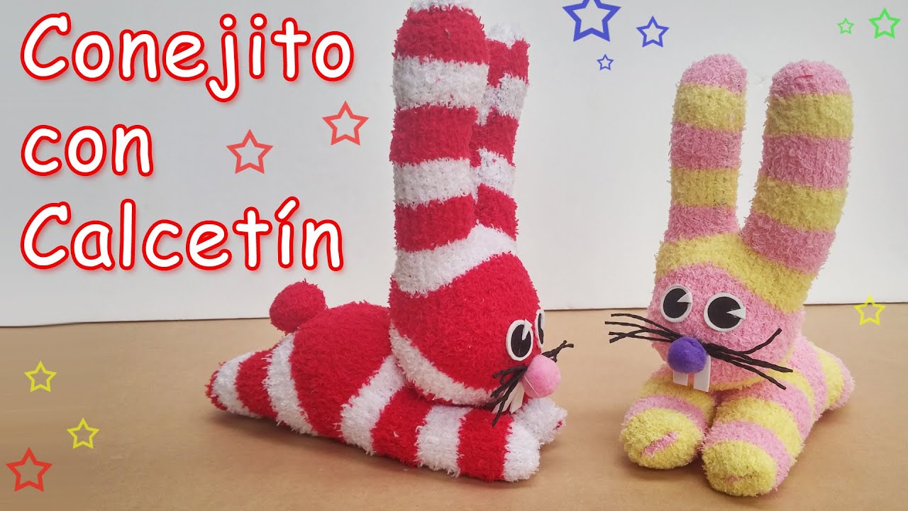 Conejito hecho con Calcetines - Manualidades para todos