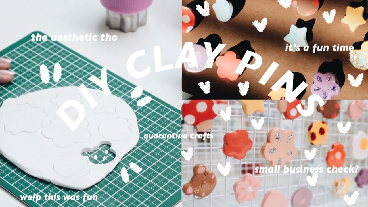 diy aesthetic clay pins 🌸✨🧚🏻‍♀️🍄