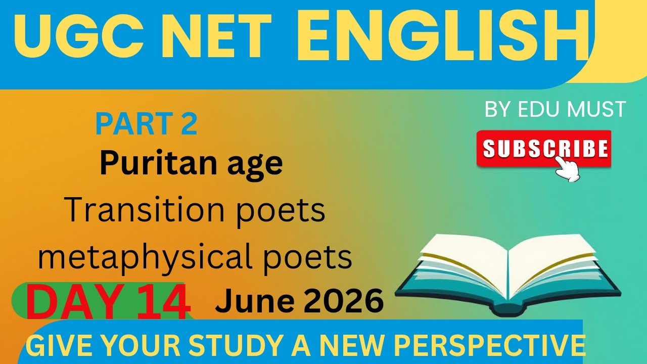 UGC NET ENGLISH#LITERATURE OF PURITAN AGE @ EDU MUST| ENGLISH LITERATURE UGCG5 