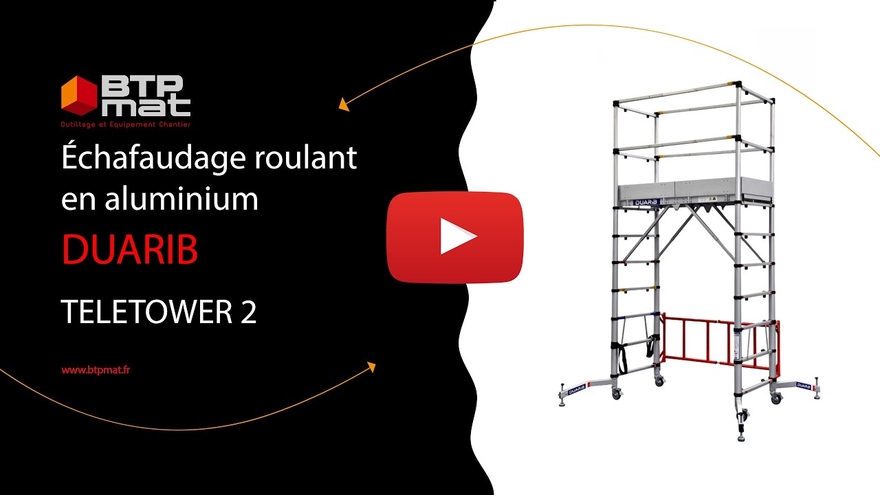 DUARIB TELETOWER 2 - Echafaudage Roulant En Aluminium Telescopique