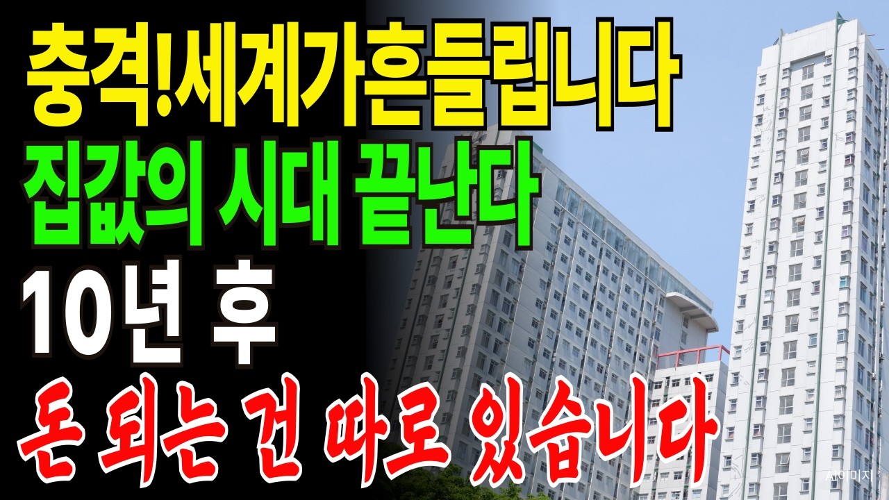 세계가흔들립니다… “집값의 시대 끝난다” 10년 후 돈 되는 건 따로 있습니다