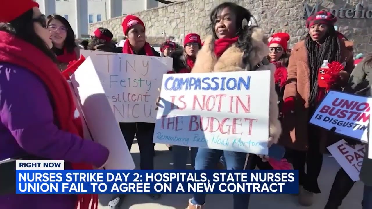 Nurses strike enters second day in NYC