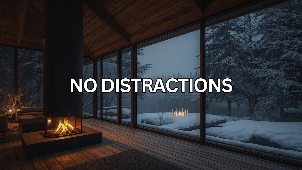 Study Night Jazz ❄️ Cozy Snow Ambience + Deep Focus Instrumentals