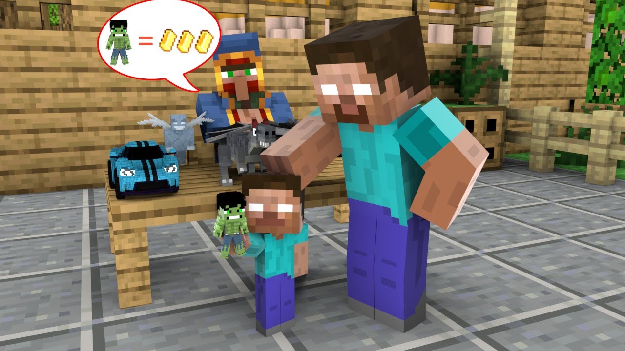 AN UNLUCKY DAY FOR A BABY HEROBRINE - Minecraft Animation