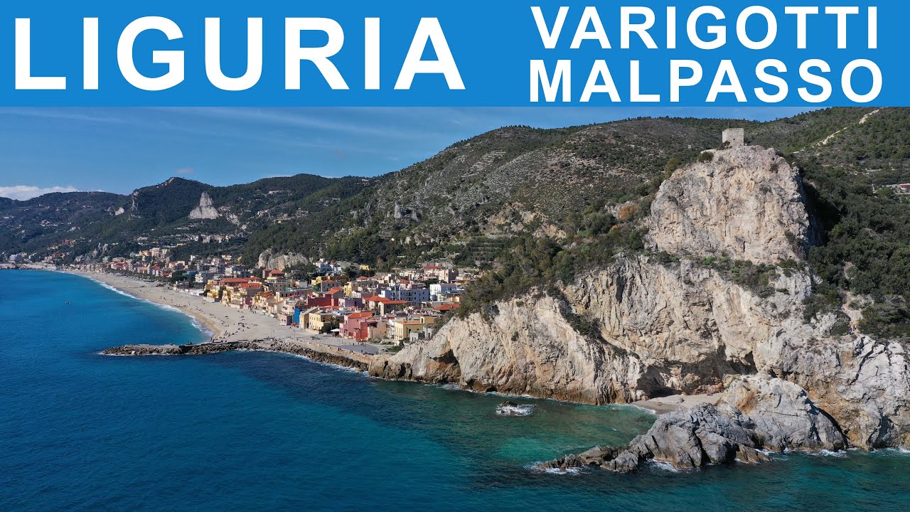 Liguria - Varigotti - Spiaggia Malpasso - Liguria 4K drone