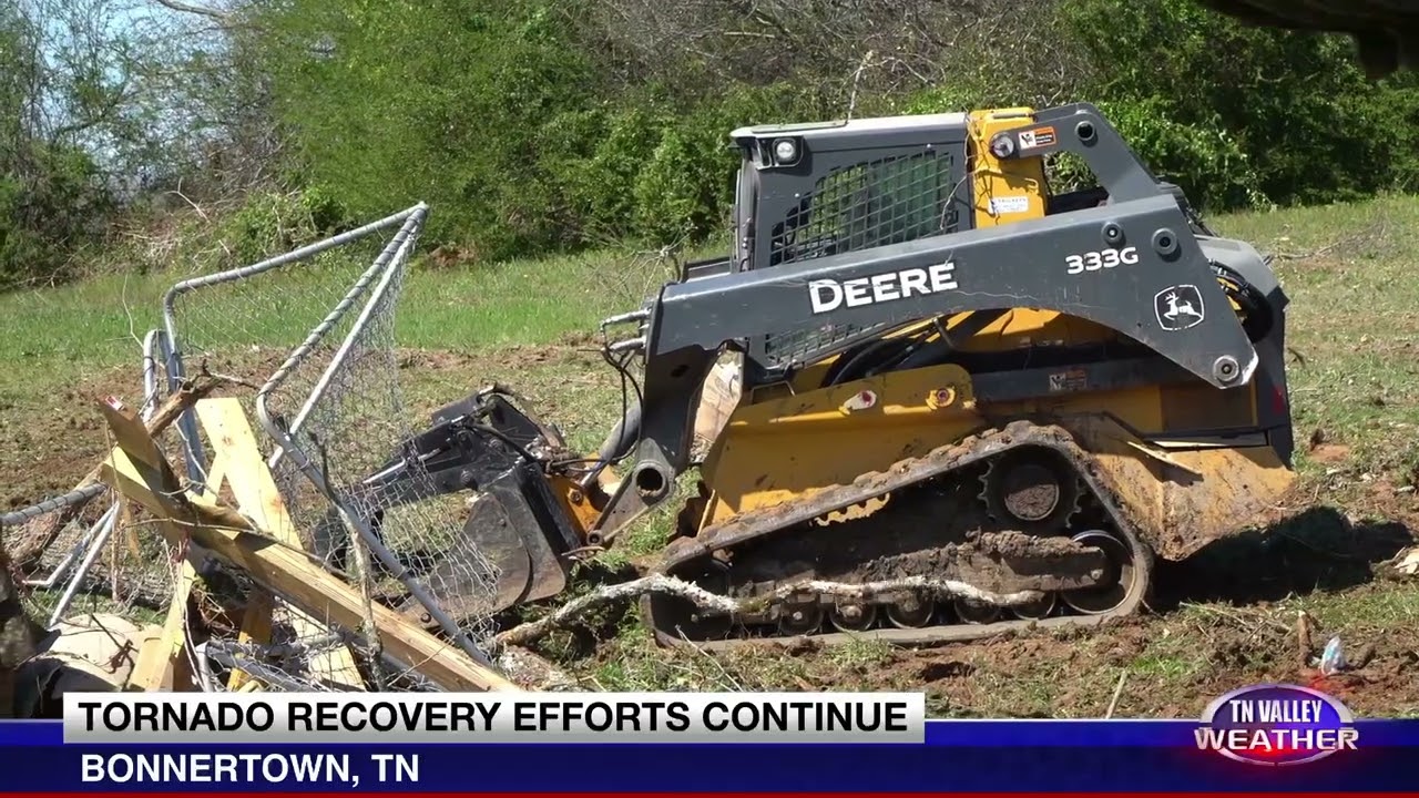 Ongoing recovery efforts in the Bonnertown, TN community following Sunday night's tornado.
