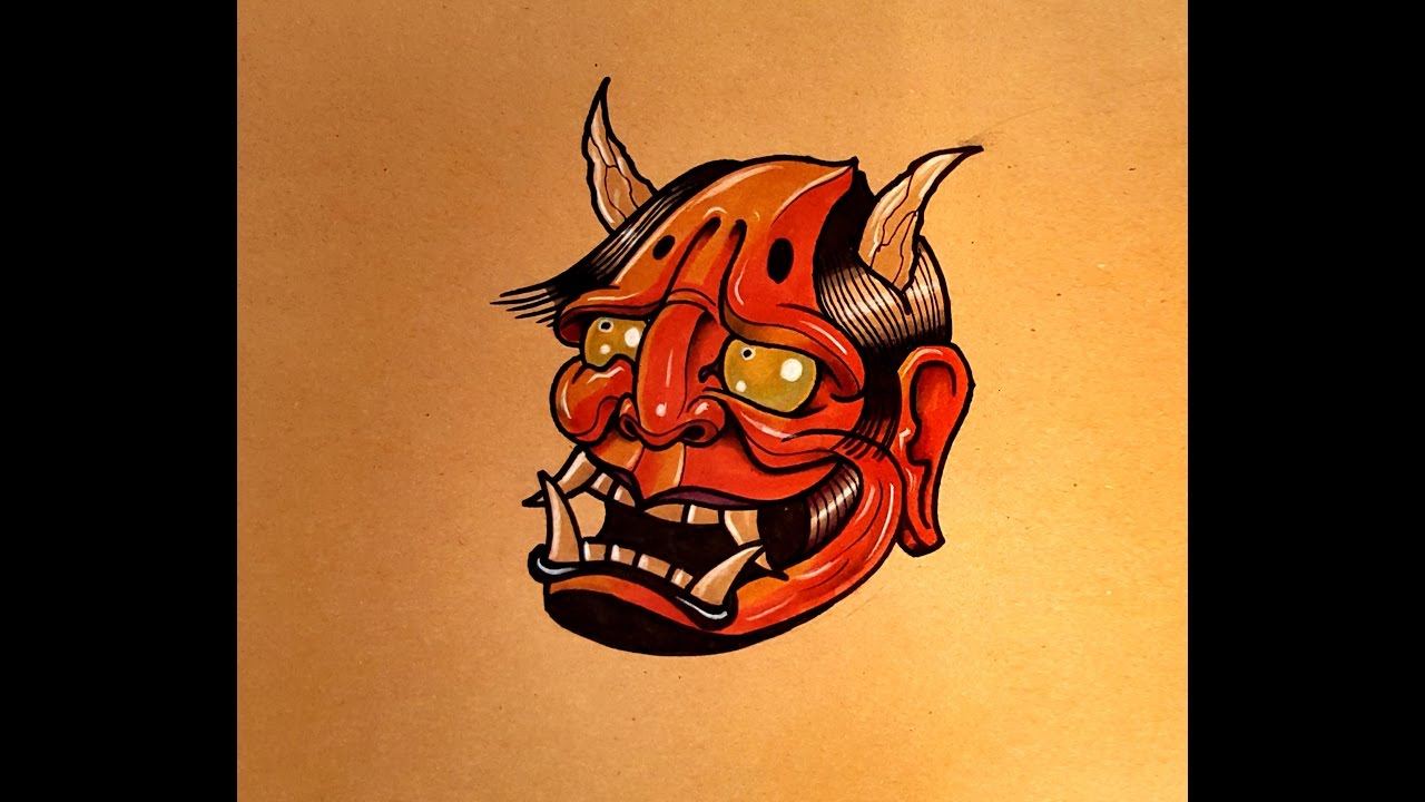 How to Draw a Hannya Mask