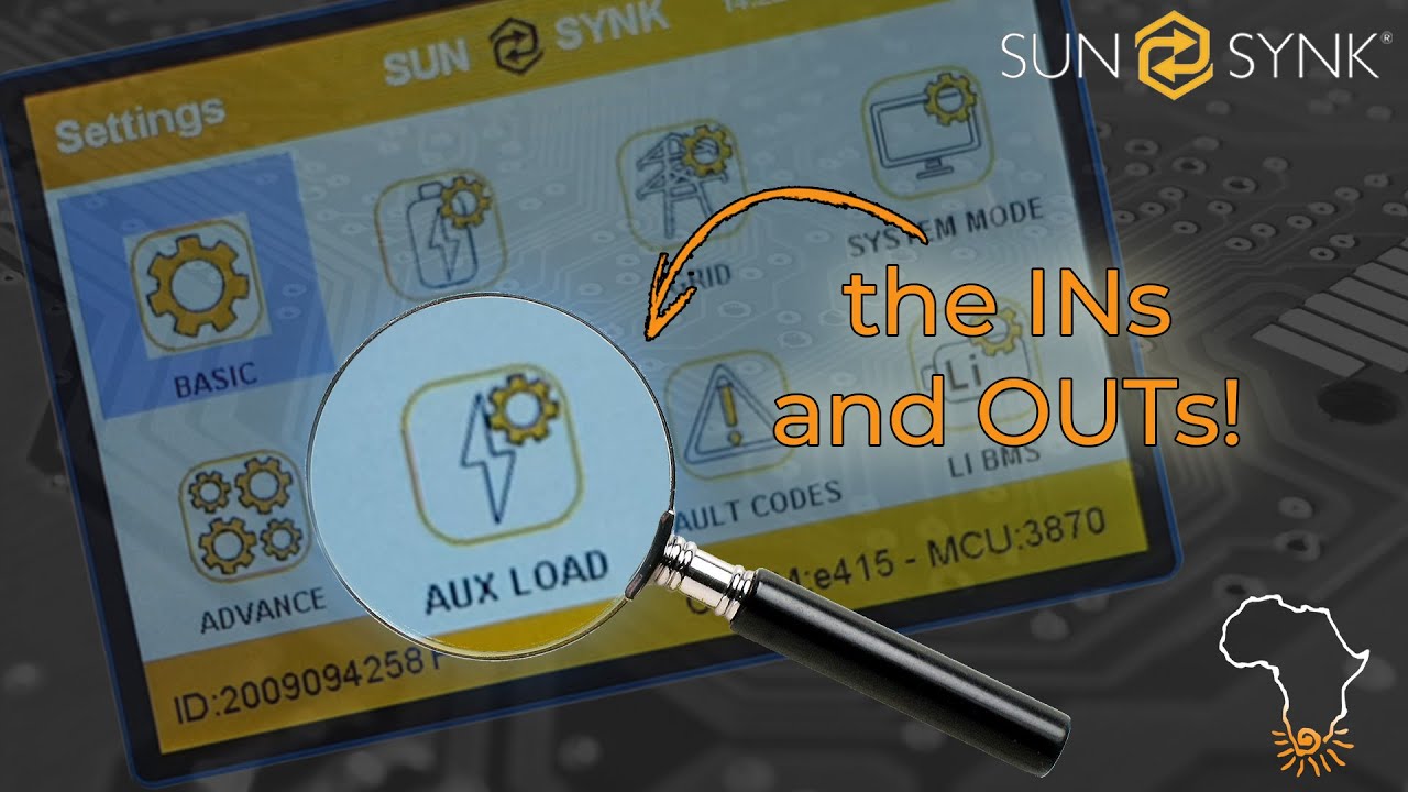 Sunsynk Auxiliary Settings