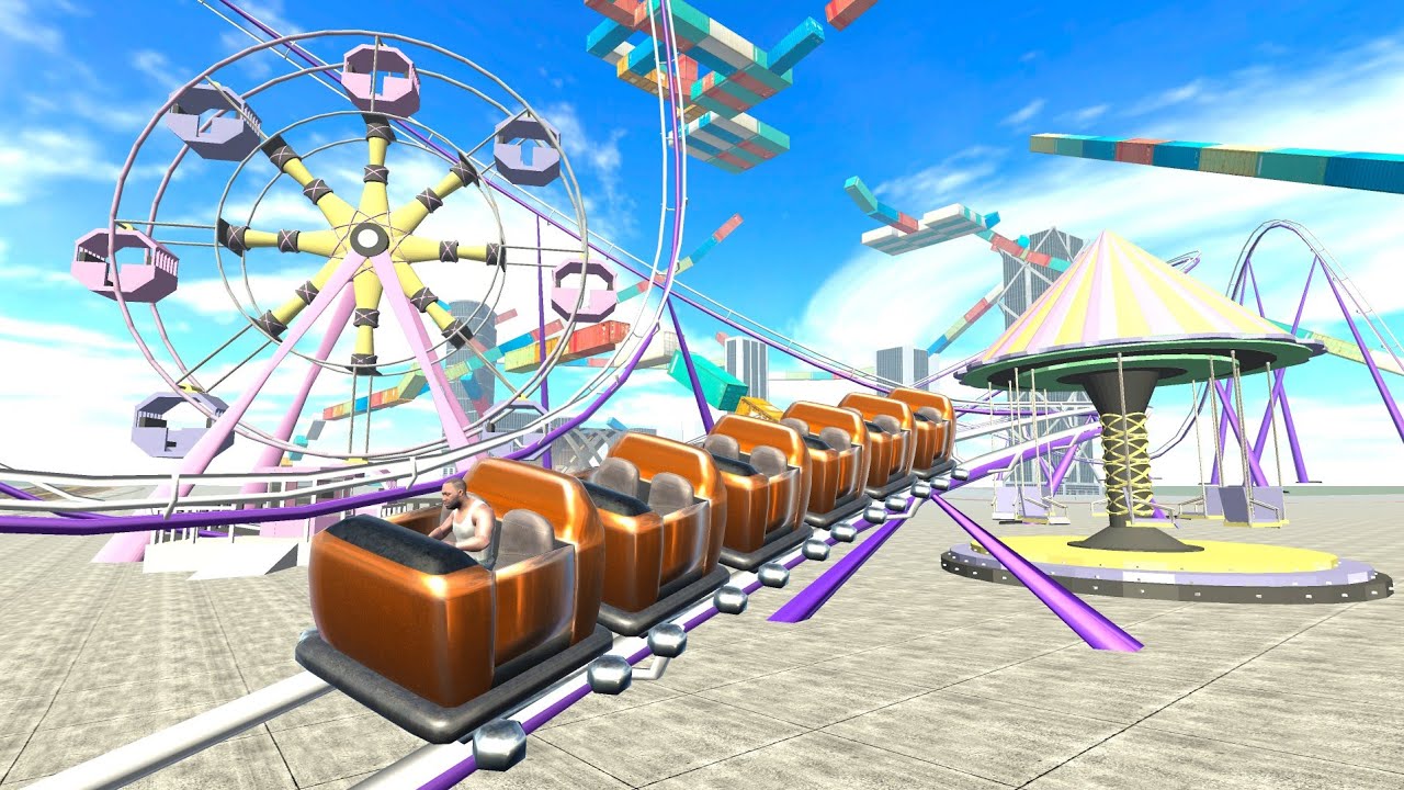 Roller coaster and ferris wheel in indian bike driving 3d | plugin app amusement park update