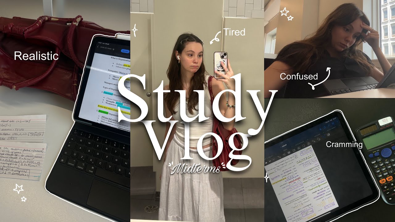 Studying for midterms as an aerospace engineering student, lots of cramming, productive | Study Vlog