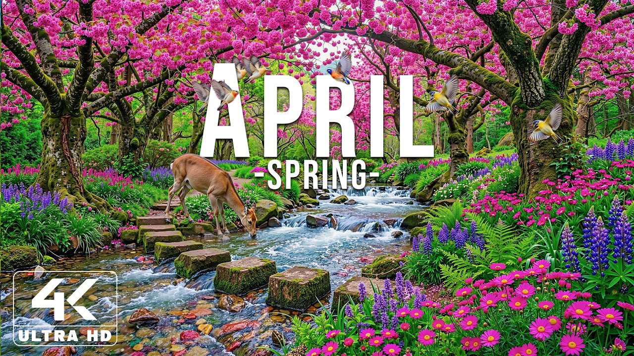 April 2026 &ndash; Spring Flowers 4K 🌸 Floral Wonderland, Cherry Blossoms and Peaceful Morning