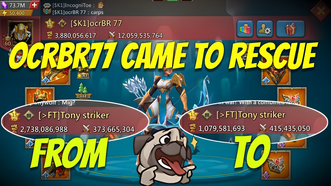 Lords Mobile - Biggest player zeroed in K888! ocrBR new account is insane