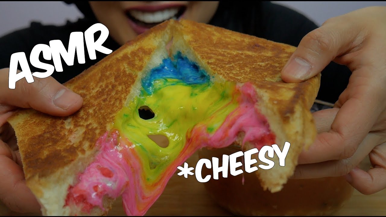 ASMR RAINBOW Grill Cheese (EATING SOUNDS) No Talking | SAS-ASMR