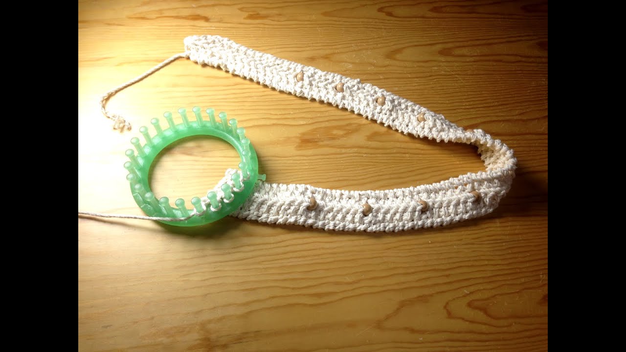 Cómo tejer con telar un cinturón de nudos tipo macramé (Tutorial DIY)
