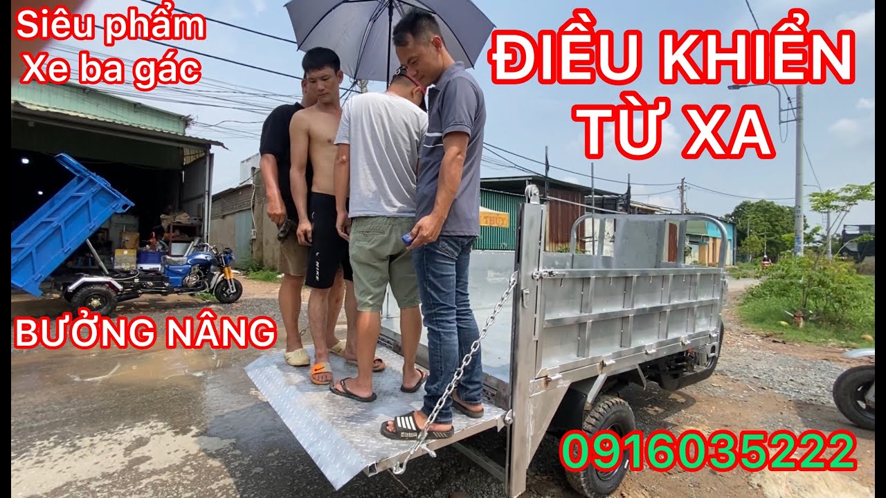 Siêu Xe Ba Gác Ben Kèm Bưởng Nâng Hạ Điều Khiển Từ Xa| Ba bánh Gia Phú