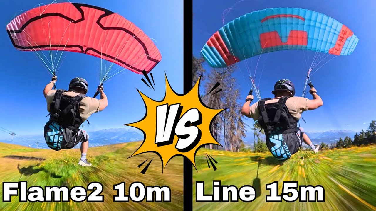 Can a 15m² PARAKITE compete with a 10m² SPEEDWING? Flame2 10 vs Line 15 (Kronplatz)