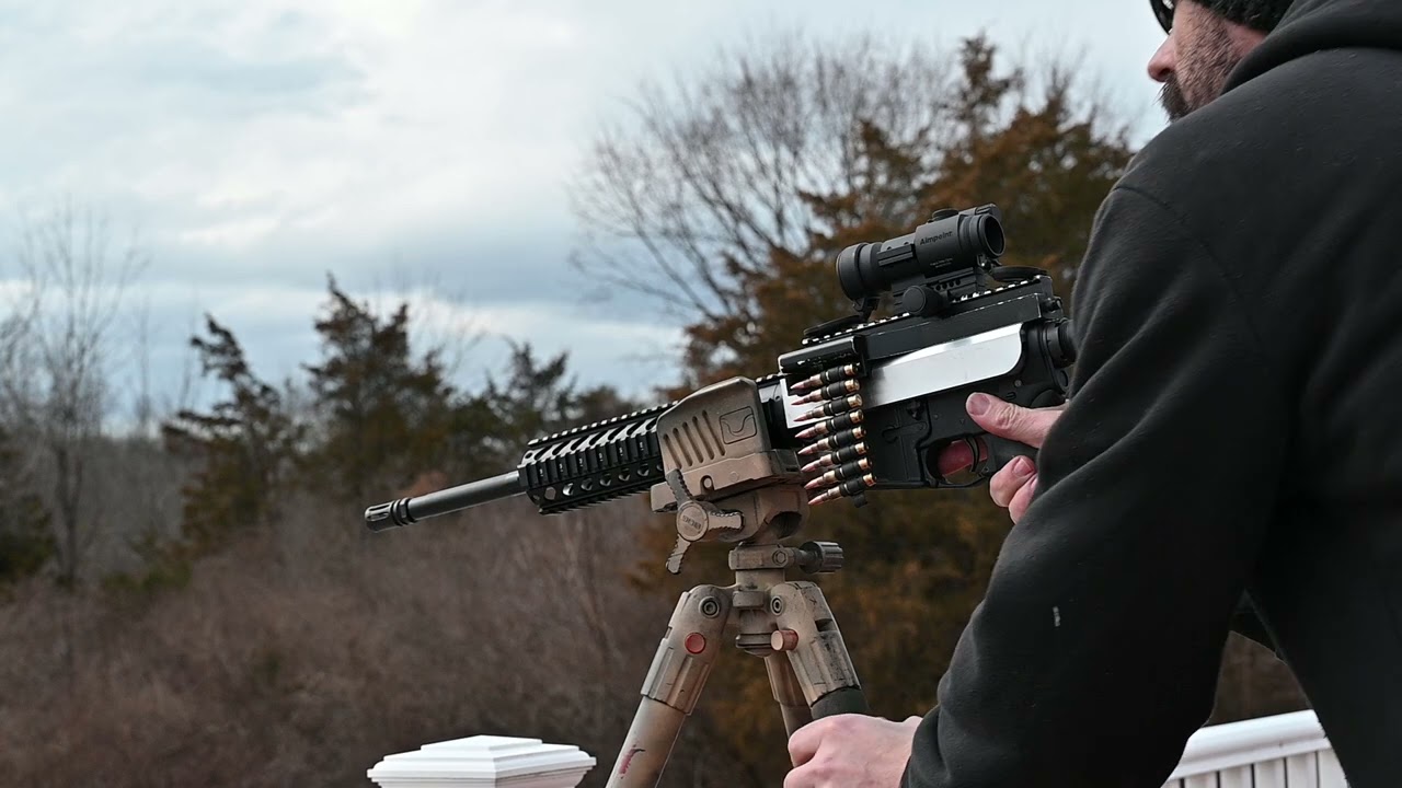 Lima Six Belt Fed AR15 Test Fire Left Side