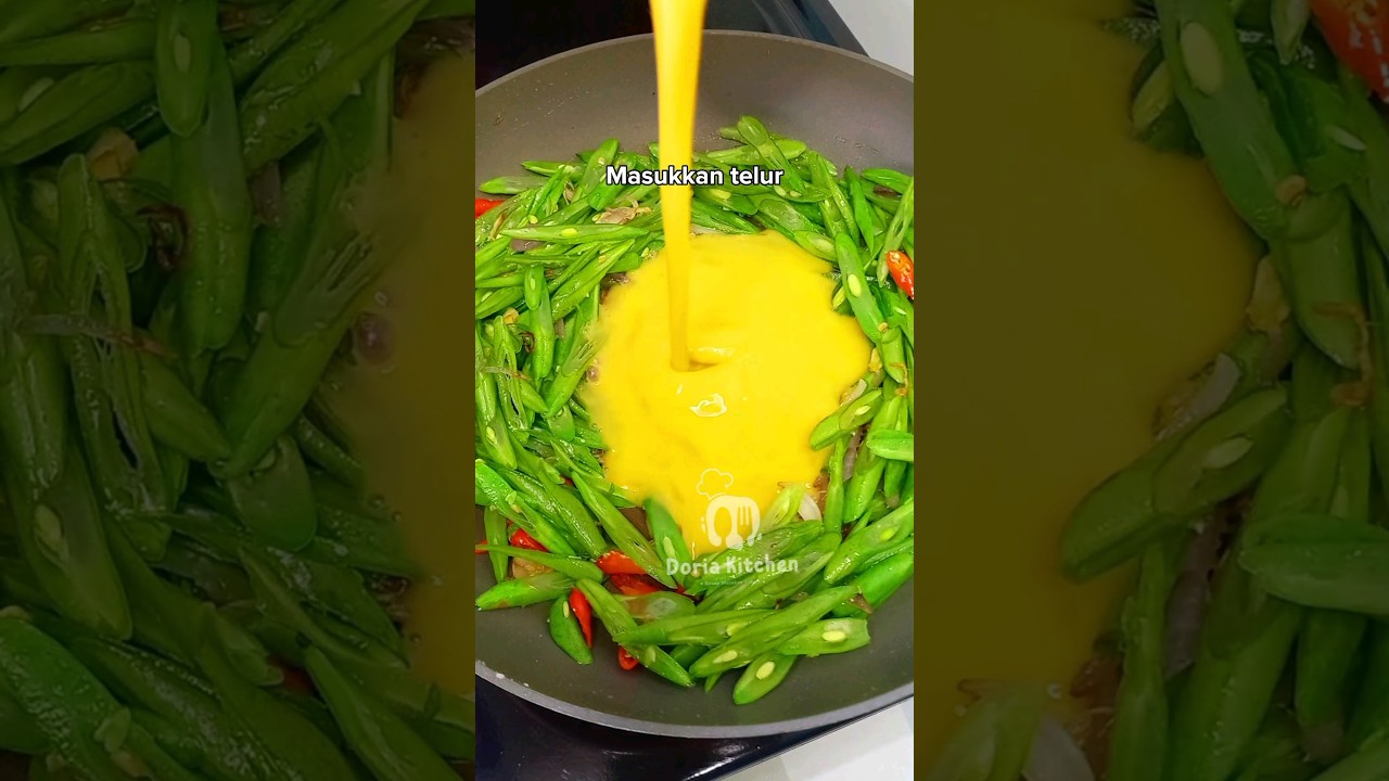 MENU HARIAN SIMPLE, TELUR DAN BUNCIS JADI KUDAPAN LEZAT #shortsviral #cookingtutorials