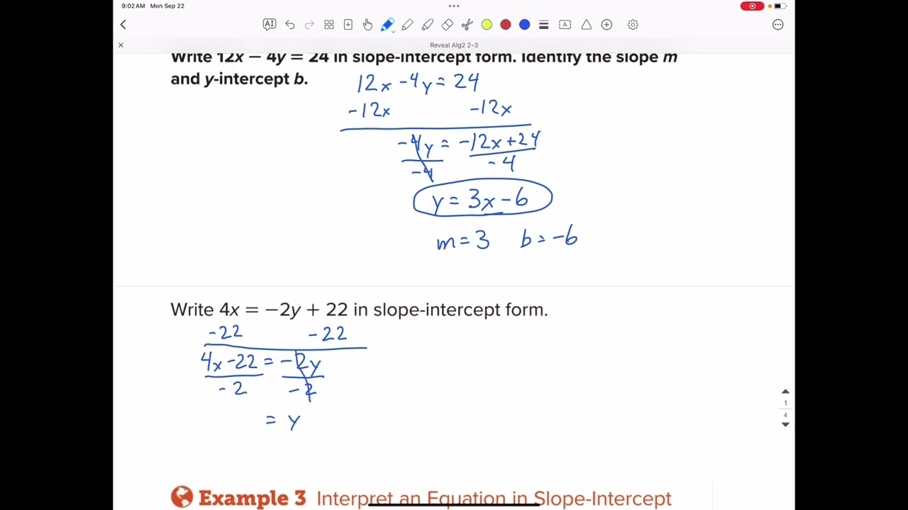 Reveal Algebra 2 Lesson 2-3, Part 1