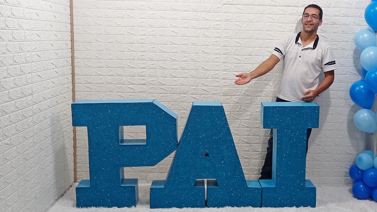 Surpreenda no Dia dos Pais com Letras 3D de Papelão | Passo a Passo com Moldes Exclusivos Cenário