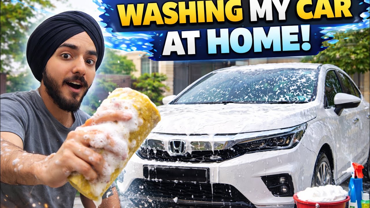 Aaj Ghar Pe Car Wash 🚿 | Honda City |Daily Life Vlog #trending #minivlog #vlog #home #youtube 