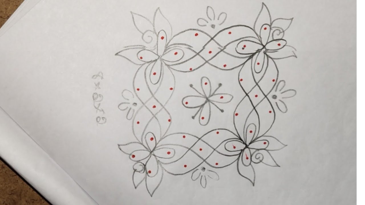 8×2×2 simple melikala muggu 🪷 / daily muggulu / kolam design / 