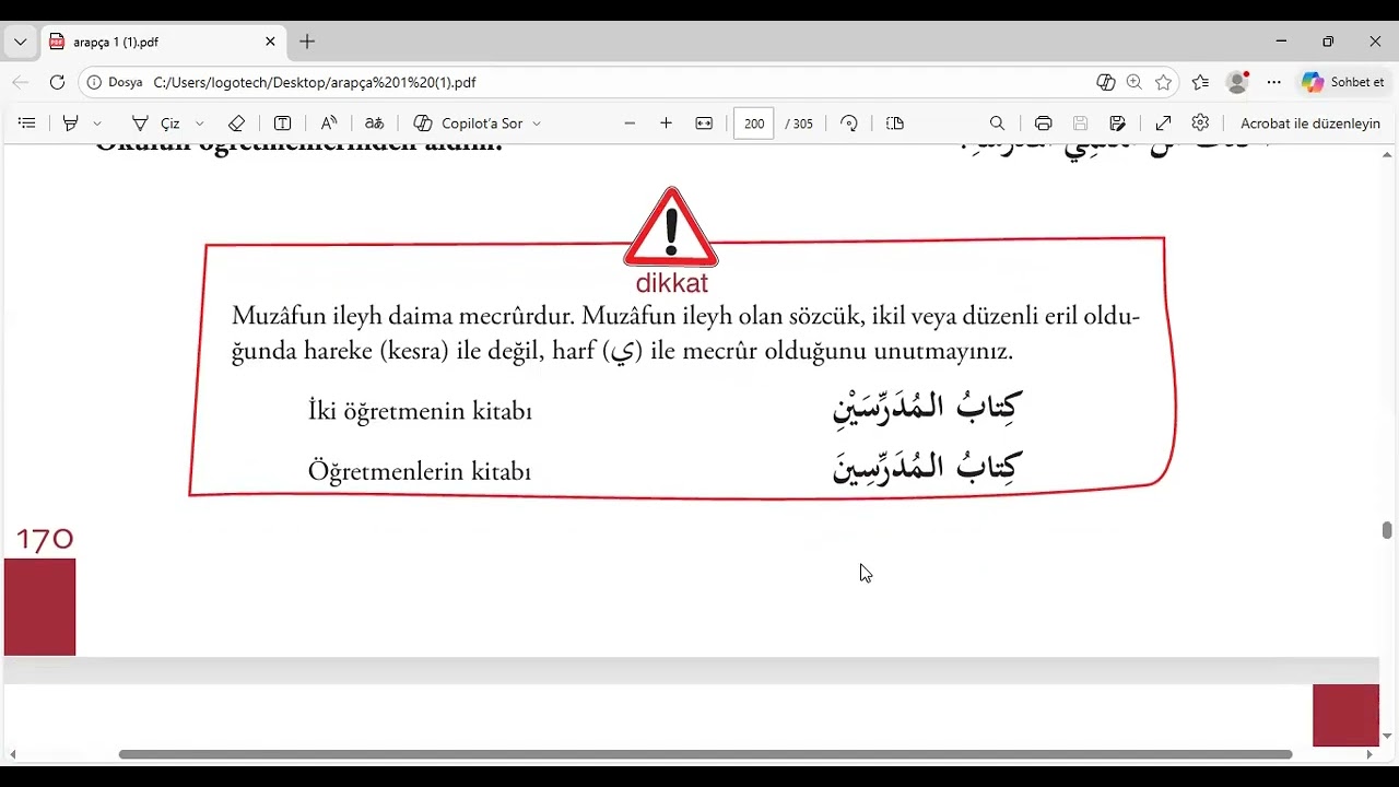 EN TEMEL ARAPÇA 1.KİTAP 7 ÜNİTE 2.BÖLÜM