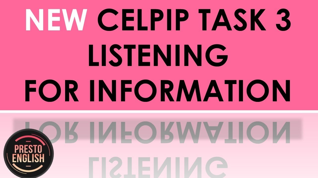 *NEW* CELPIP Listening Part 3 Must DO - (Listening For Information) www.PrestoEnglish.com
