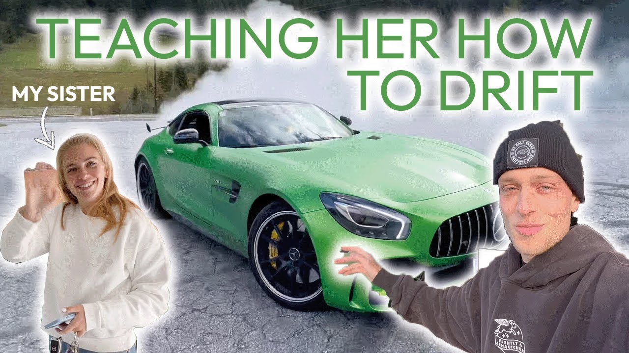 Teaching MY SISTER how to do DONUTS with her AMG GTR - OG Schaefchen