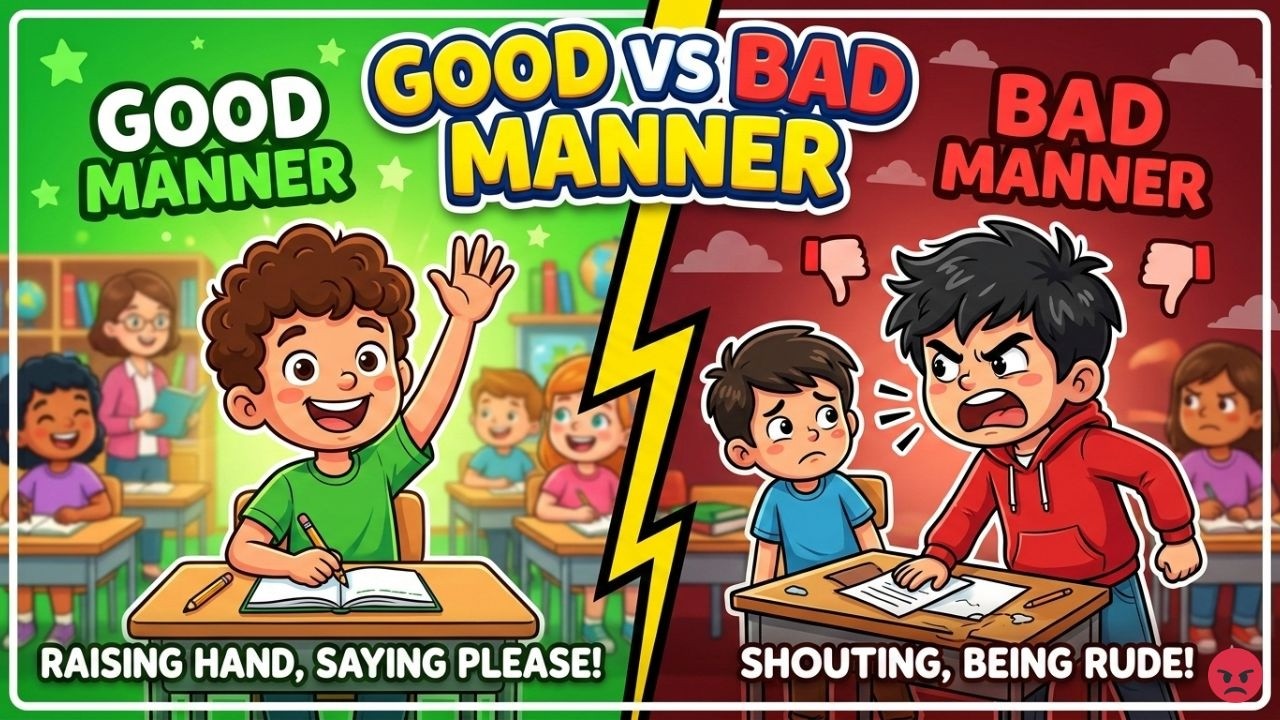 Learn Good Manners for Kids | Good vs Bad Habits Cartoon|Manner Toons