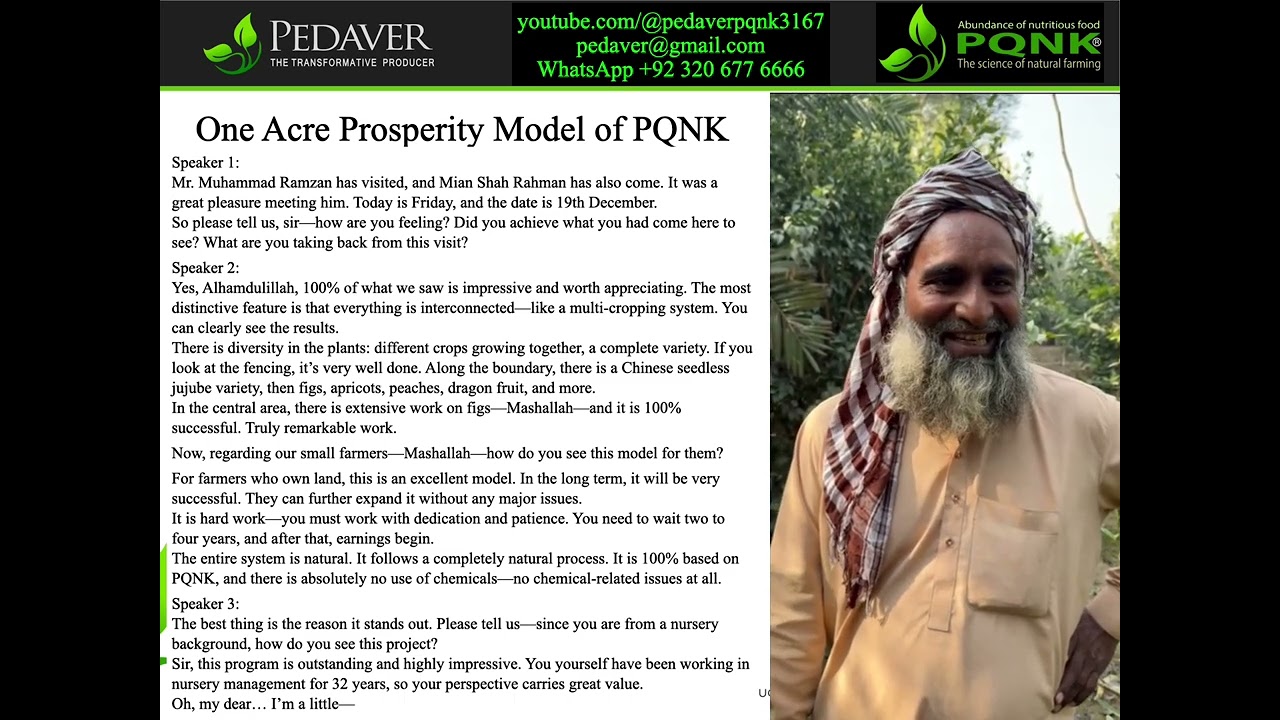 One Acre Prosperity Model of PQNK