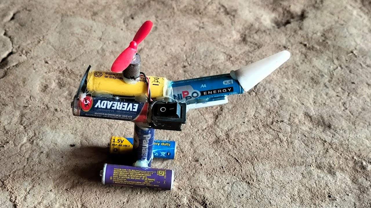 how to make a helicopter pencil battery motor fan toy