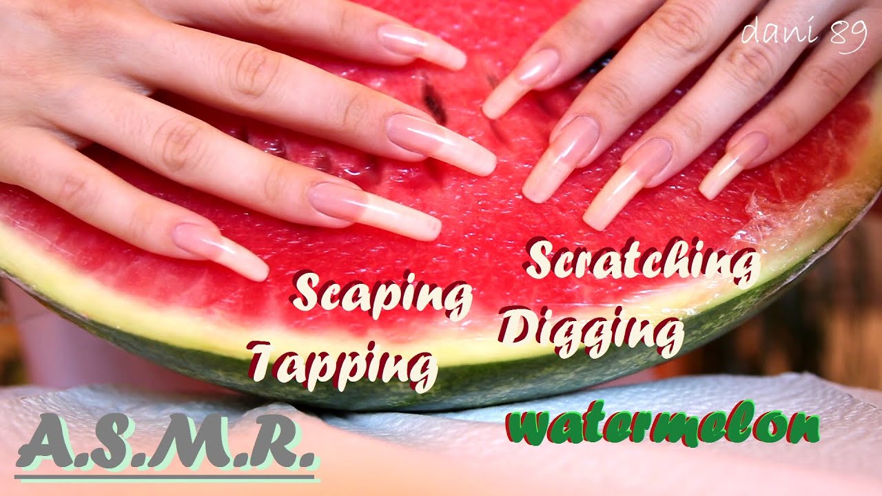 🎧 Binaural ASMR 🍉 Scratching, Scraping, Digging, Tapping a WATERMELON 🍉 so tingly ✧nail-resistance✧