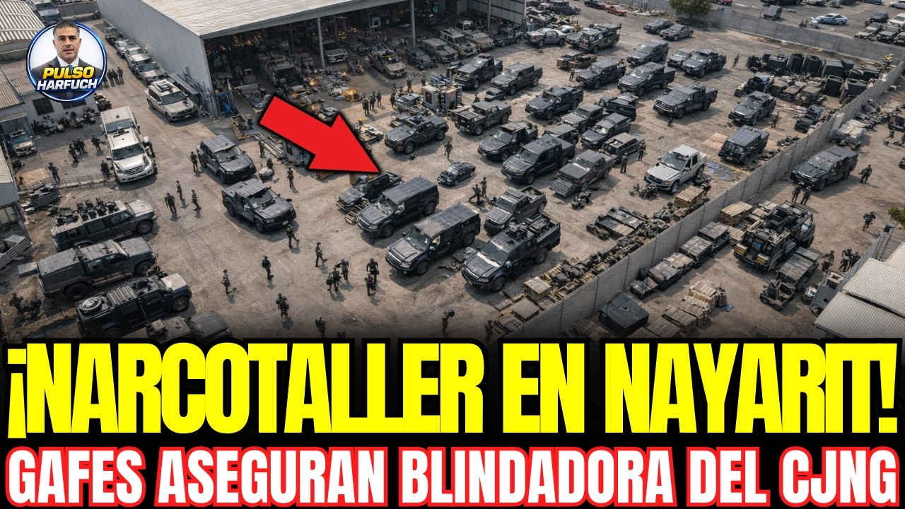 ¡TALLER en NAYARIT! GAFES ASEGURAN BLINDADORA y DECOMISAN 67 CAMIONETAS ARTILLADAS