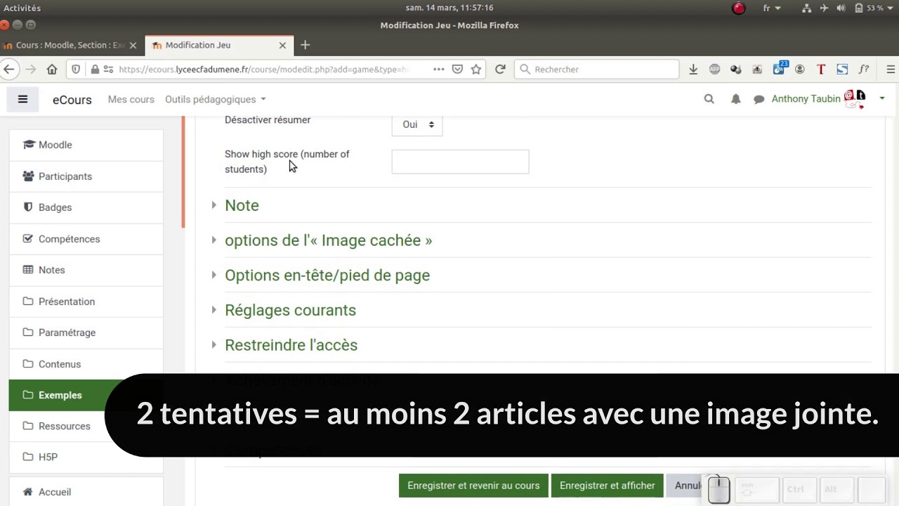 Tuto vidéo : Réaliser une image cachée avec Game dans Moodle 3.9